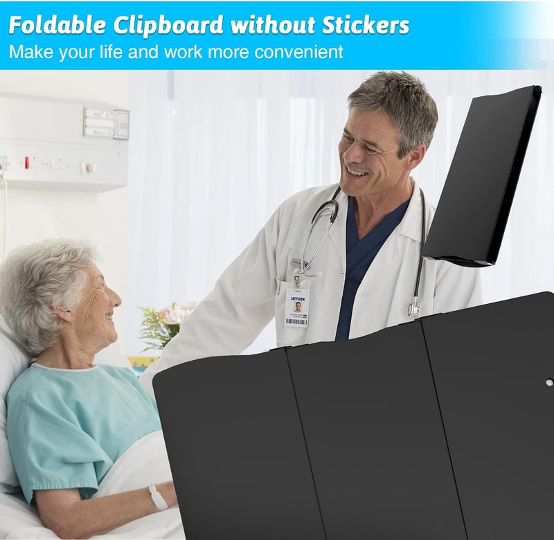 Trustnice Clipboard Foldable Without Edition Cheat Sheets Aluminum 3 Layers Foldable Clipboards Pocket Size Profile Clip Clipboards Notepad for Students, Nurses,Contractor Trucker Driver - Image 3